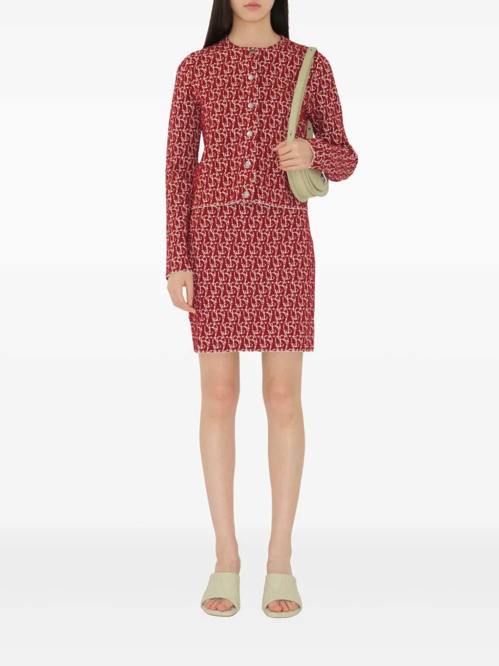 Burberry B Charm rok met jacquard-patroon - Rood