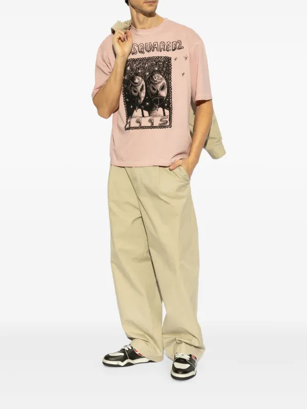 DSQUARED2 graphic-print T-shirt | Pink | FARFETCH