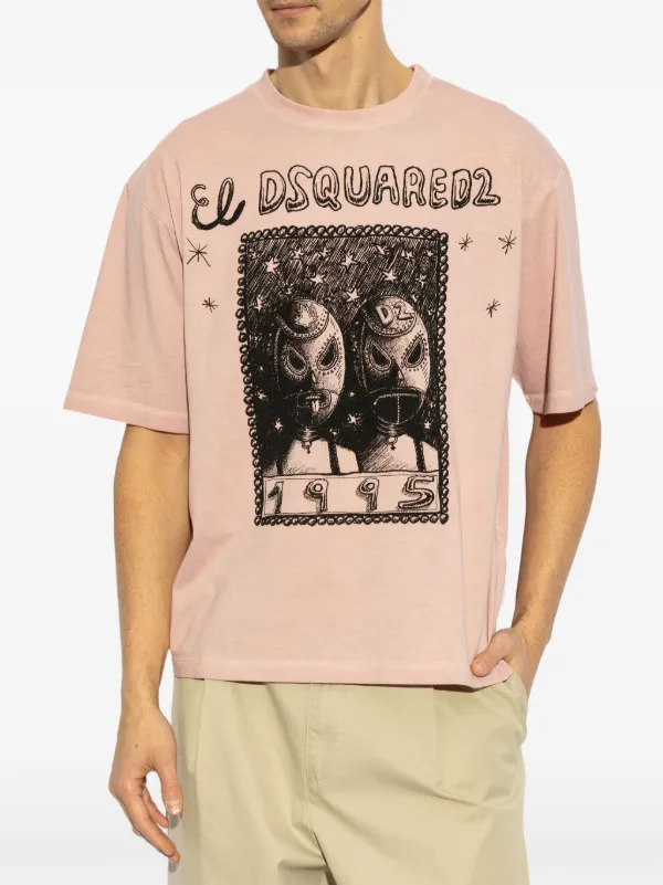 DSQUARED2 graphic-print T-shirt | Pink | FARFETCH