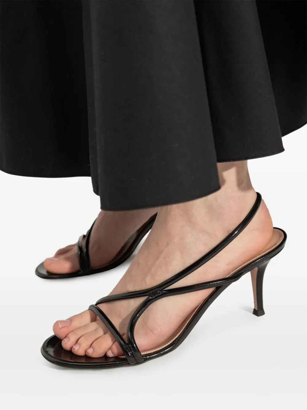 Gianvito Rossi Leren sandalen Zwart