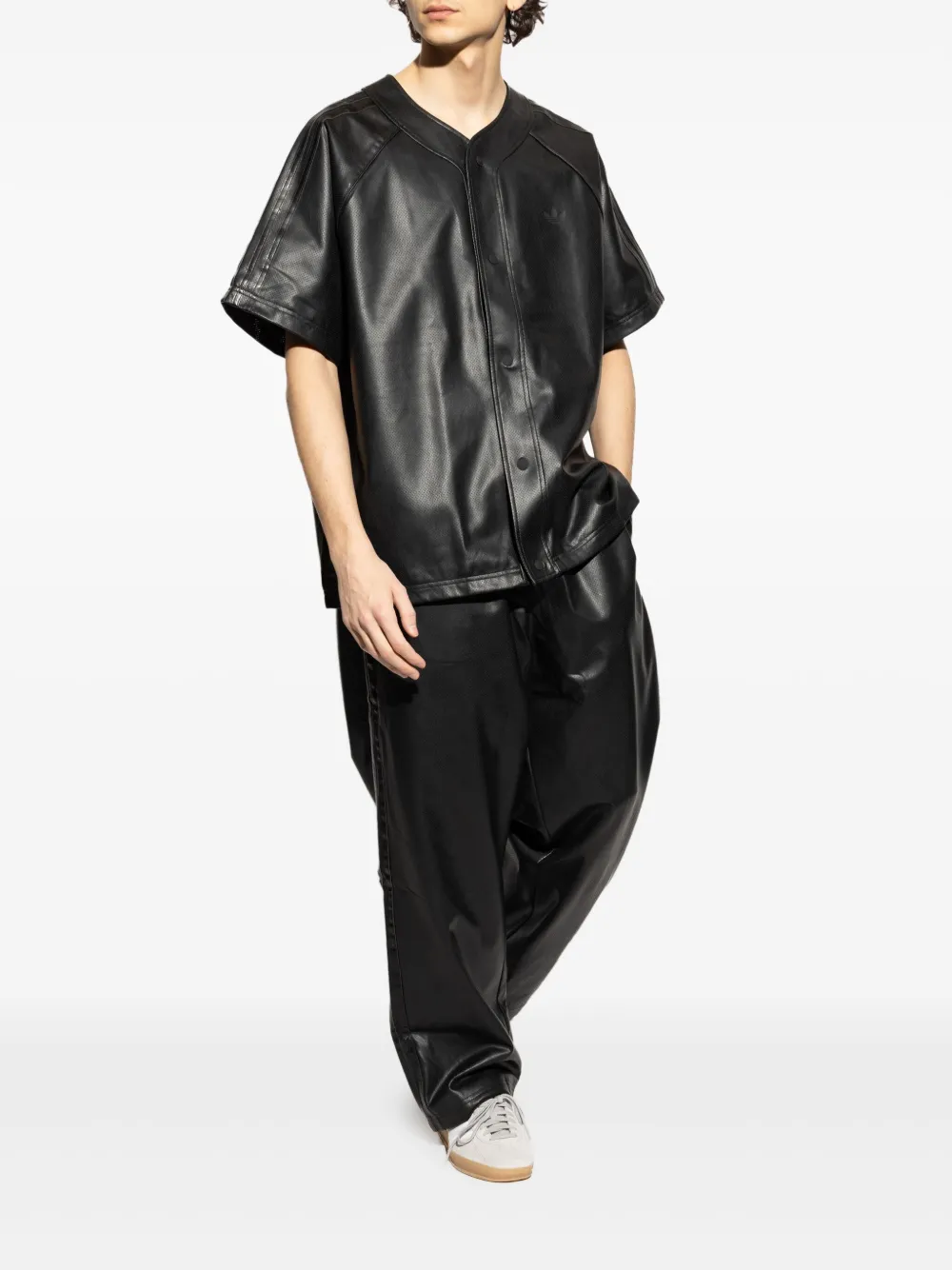 Adidas Overhemd van imitatieleer - Zwart