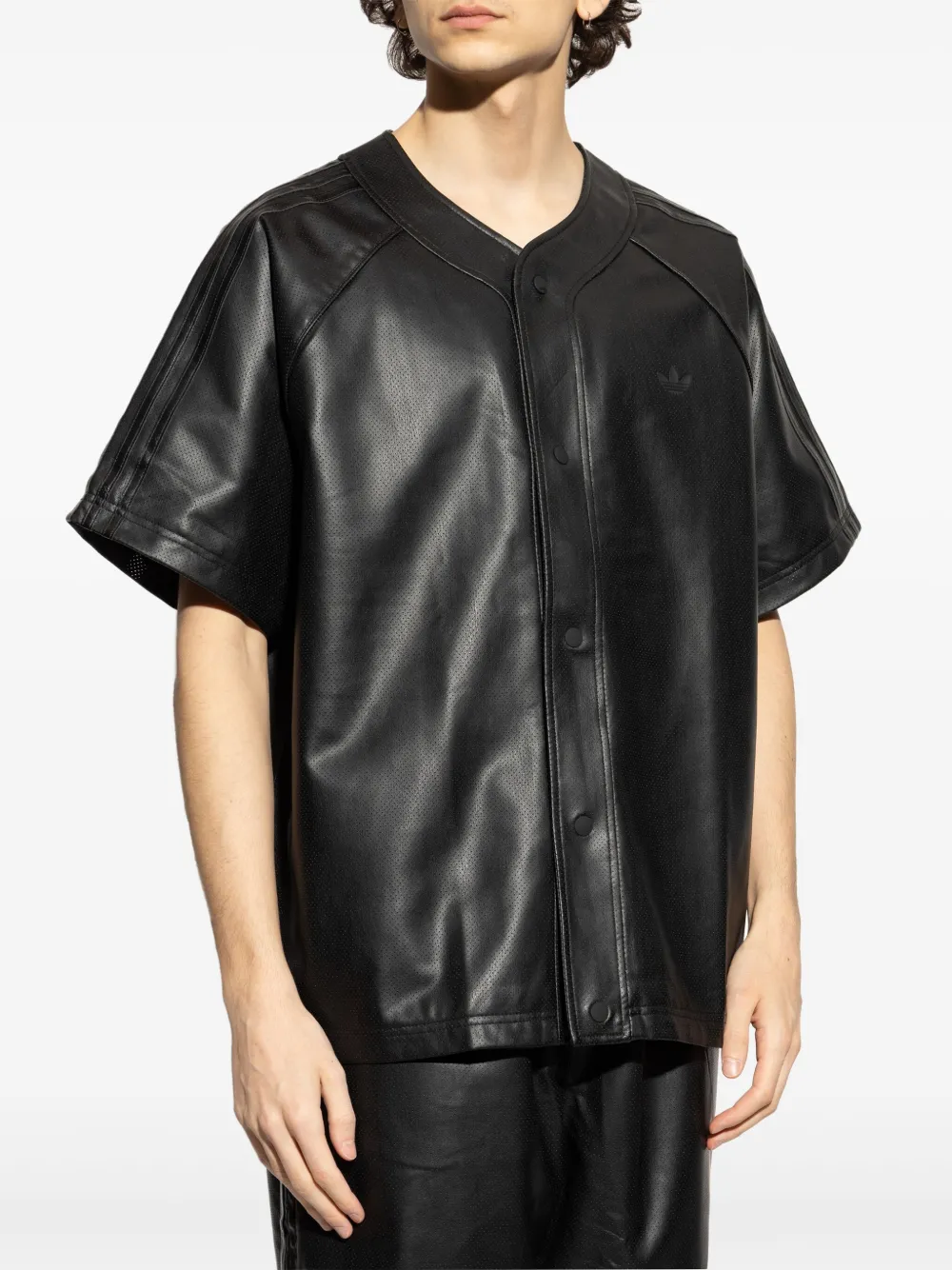 adidas Overhemd van imitatieleer Zwart