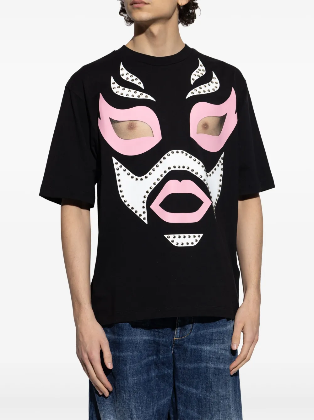 DSQUARED2 Doorzichtig uitgesneden T-shirt Zwart