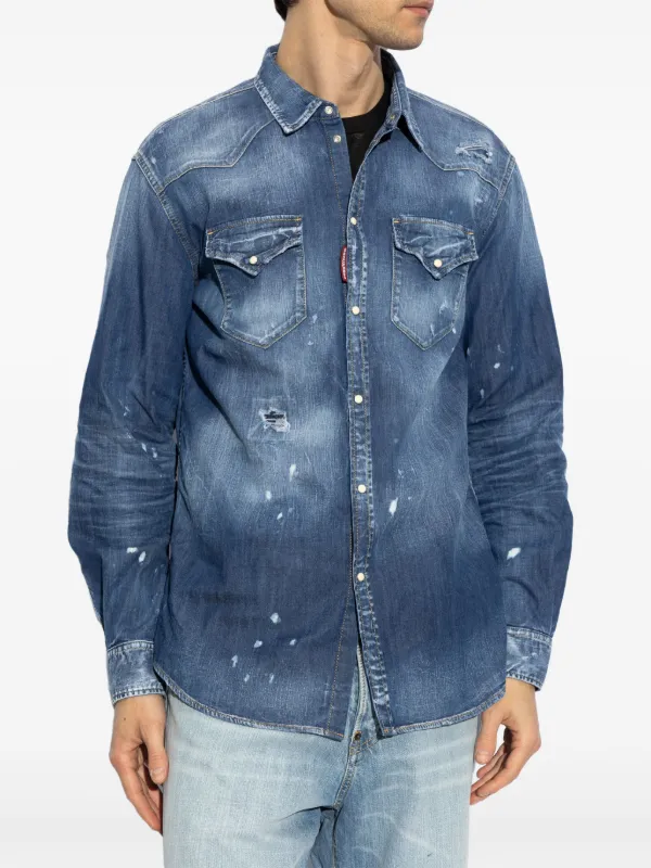 DSQUARED2 デニムシャツ　46 DSQUARED2 デニムシャツ | ブルー | FARFETCH JP