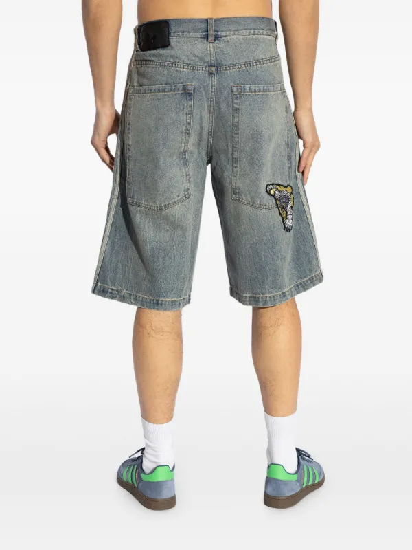パンツ wide denim shorts 2xl Adidas wide-leg Denim Shorts | Blue | FARFETCH