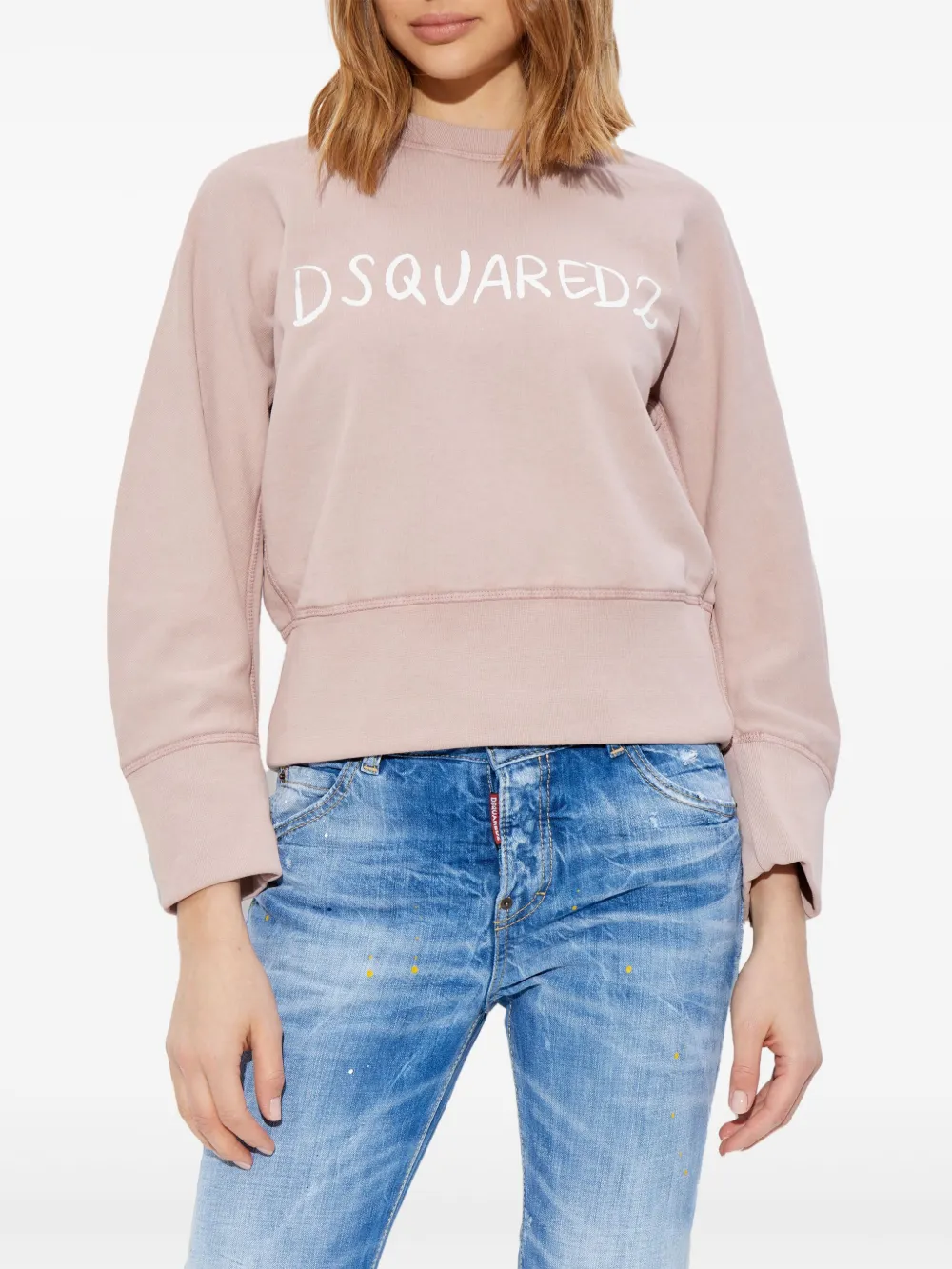 DSQUARED2 Sweater met logoprint Roze