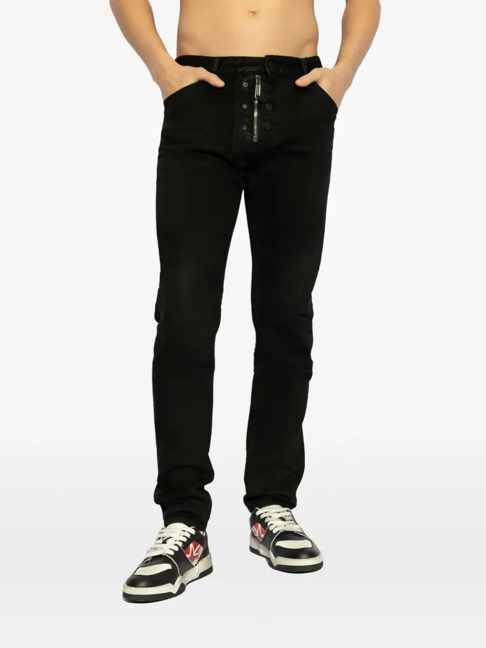 DSQUARED2 Jeans met logopatch Zwart
