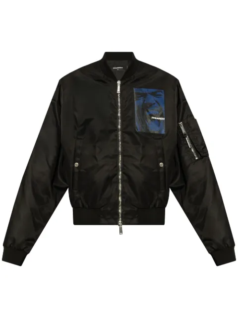 DSQUARED2 logo-print bomber jacket 