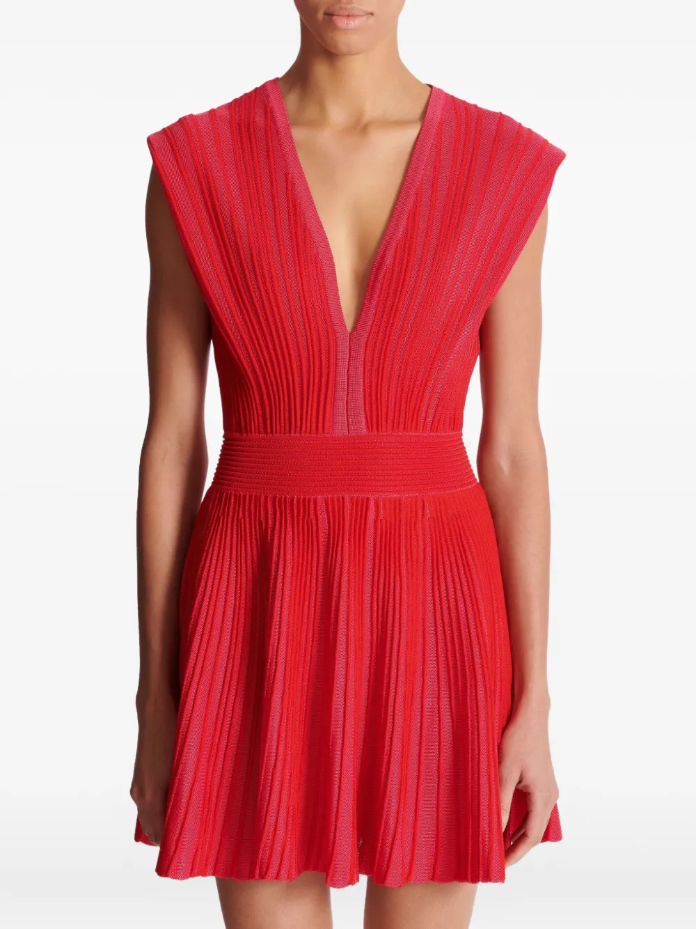 Balmain Mini-jurk met verhoogde zoom Roze