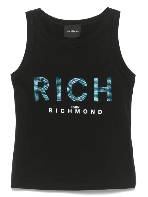 John Richmond Junior rhinestone-logo tank top