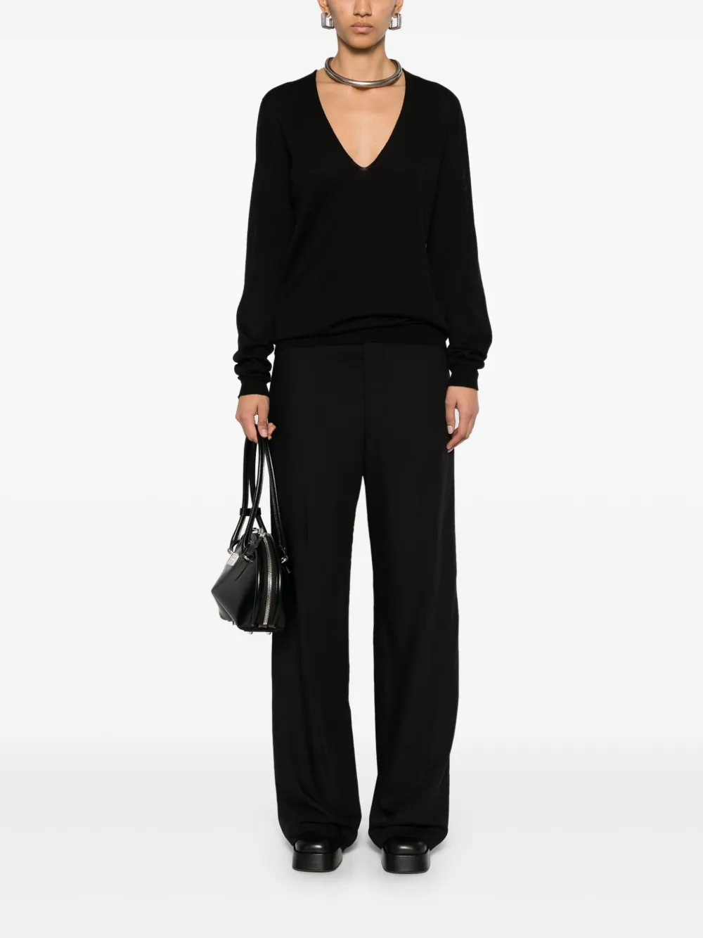 Rick Owens Top met V-hals - Zwart