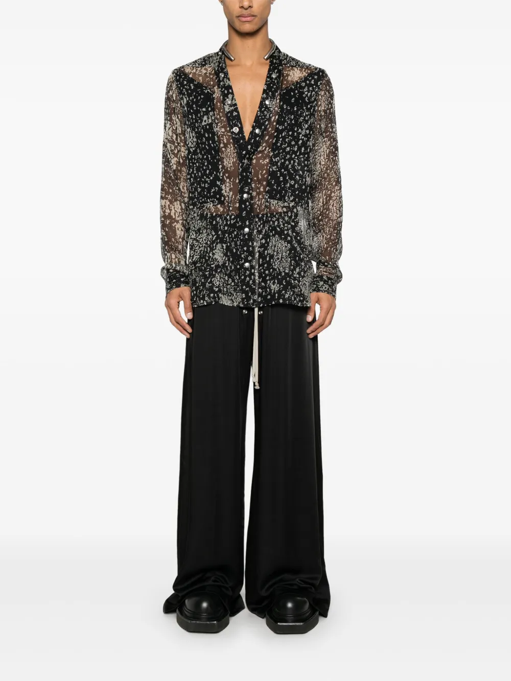 rickowens Rick Owens Bela broek met wijde pijpen - Zwart