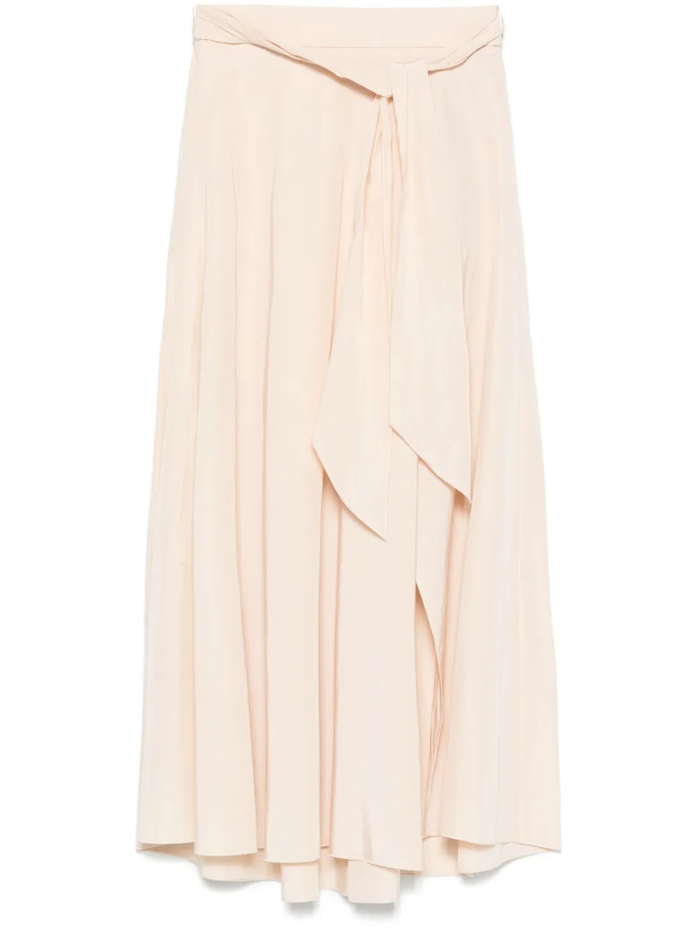 Shop Forte Forte Tied Midi Skirt In Pink