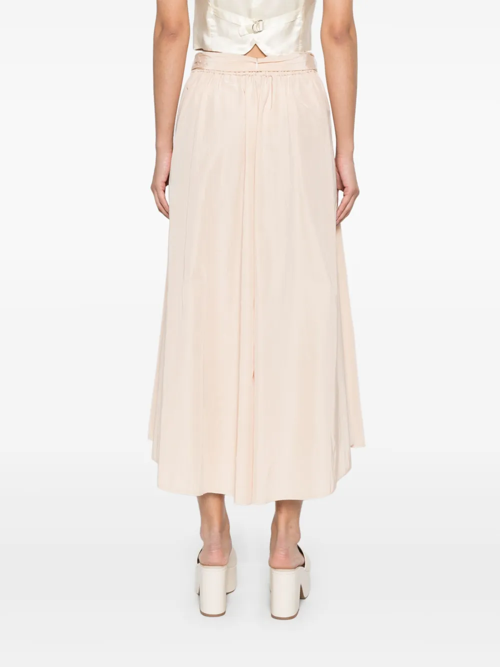 Shop Forte Forte Tied Midi Skirt In Pink