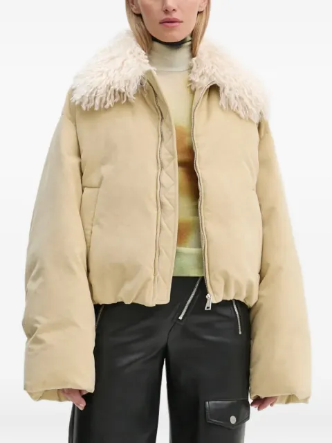 Nanushka shearling-collar puffer jacket