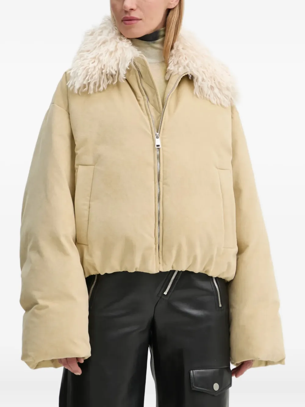 Nanushka shearling-collar puffer jacket | Down Jackets | Image 2