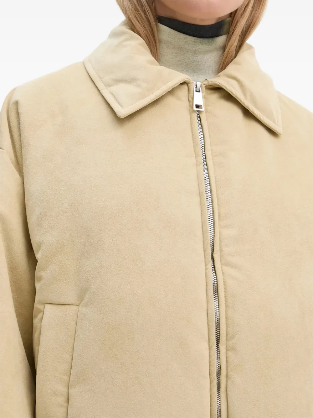 Nanushka Donsjack met lammy kraag Beige