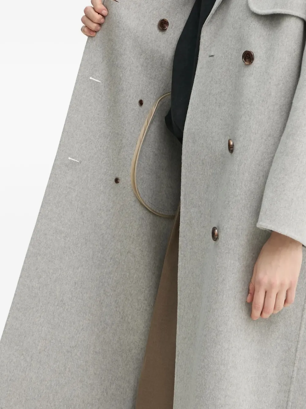 Theory Wool-cashmere Double-breasted Coat In Gray