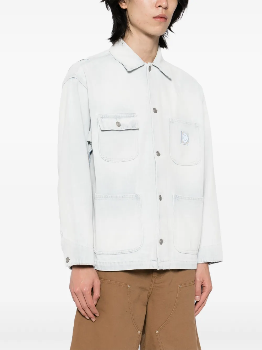 Joshua Sanders Denim jack met logopatch Blauw