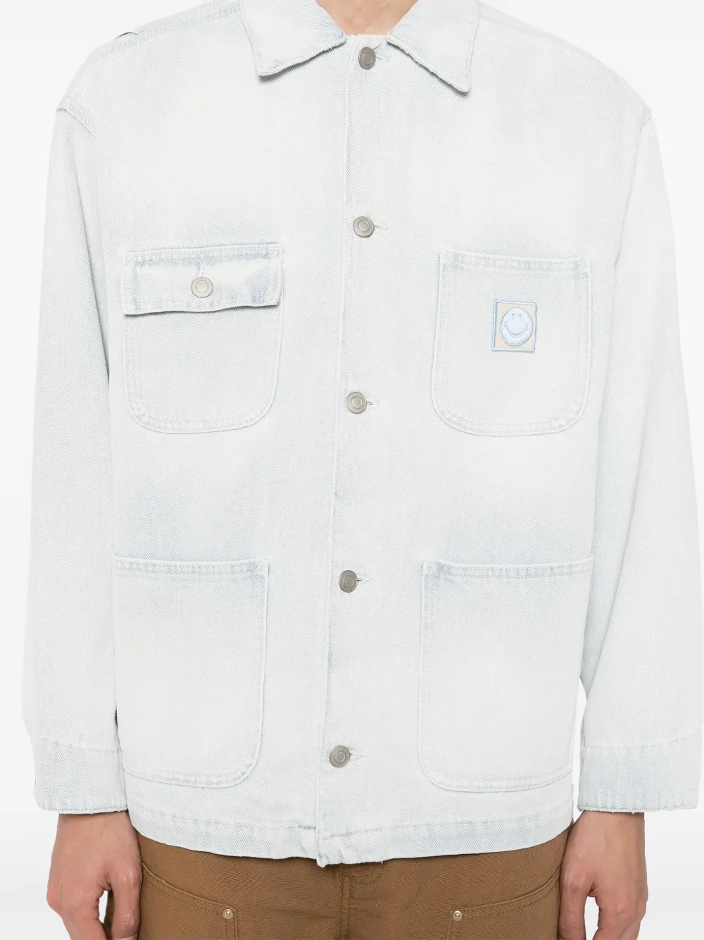 Joshua Sanders Denim jack met logopatch Blauw