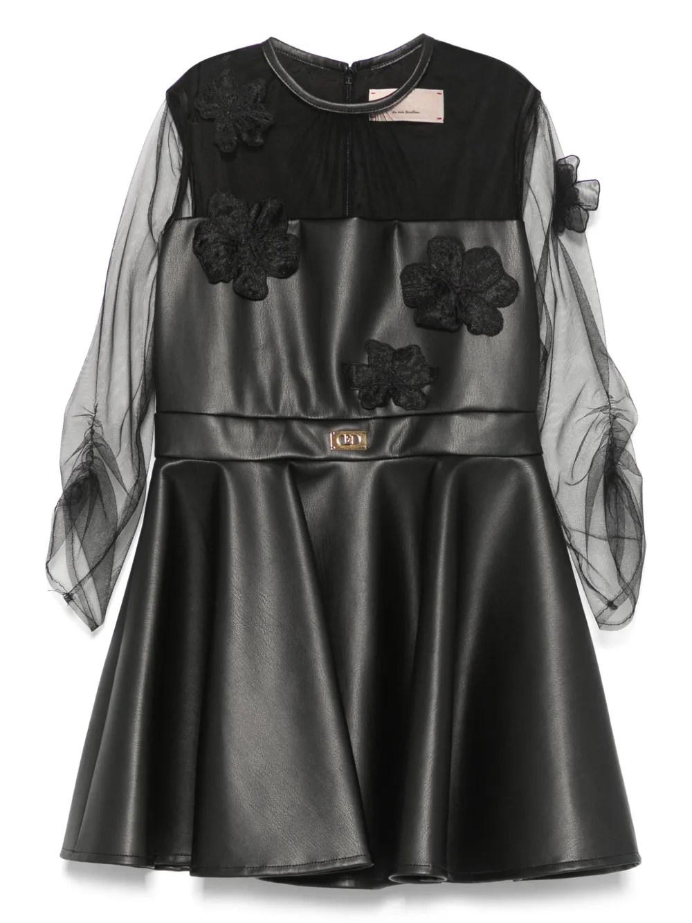 Elisabetta Franchi La Mia Bambina Jurk met bloe patch Zwart