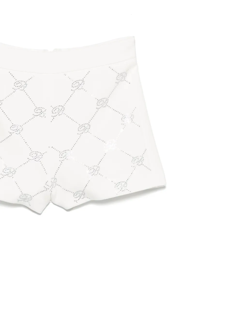Miss Blumarine Shorts met logo van stras Wit