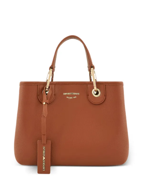 Emporio Armani Myea Shopper Bag with Deer Print in Brown