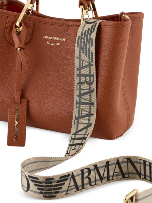 Emporio Armani Leather Tote Bag | Brown | FARFETCH