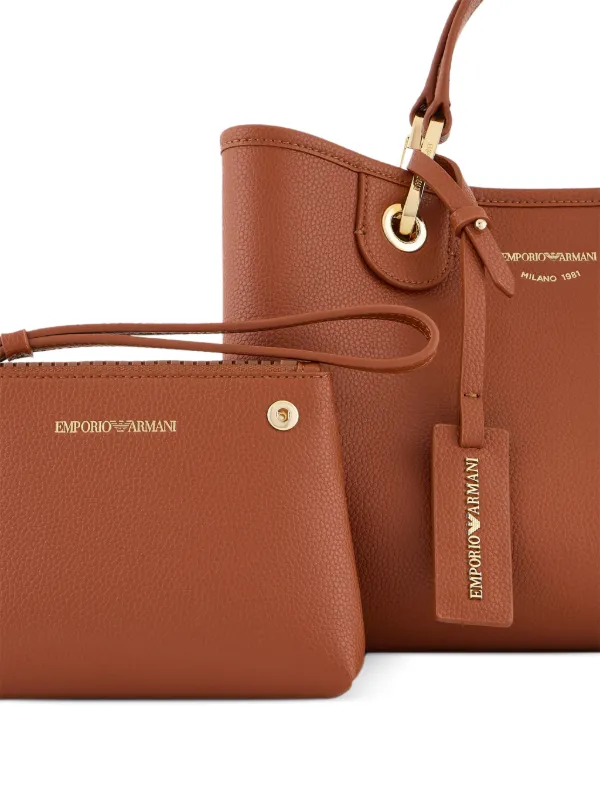 Emporio Armani Leather Tote Bag | Brown | FARFETCH