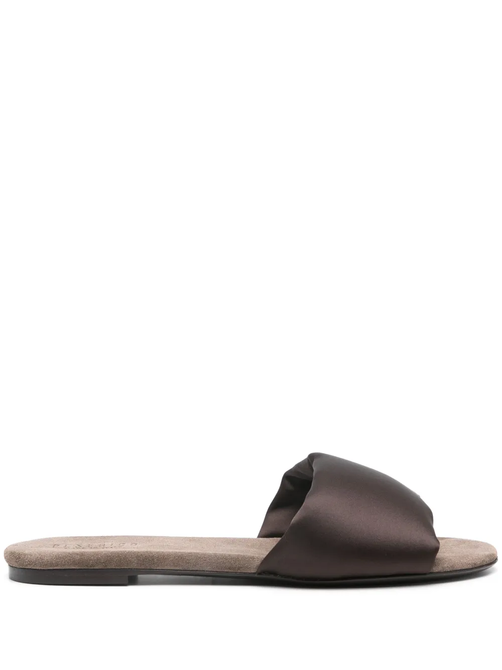 Peserico satin slippers Brown