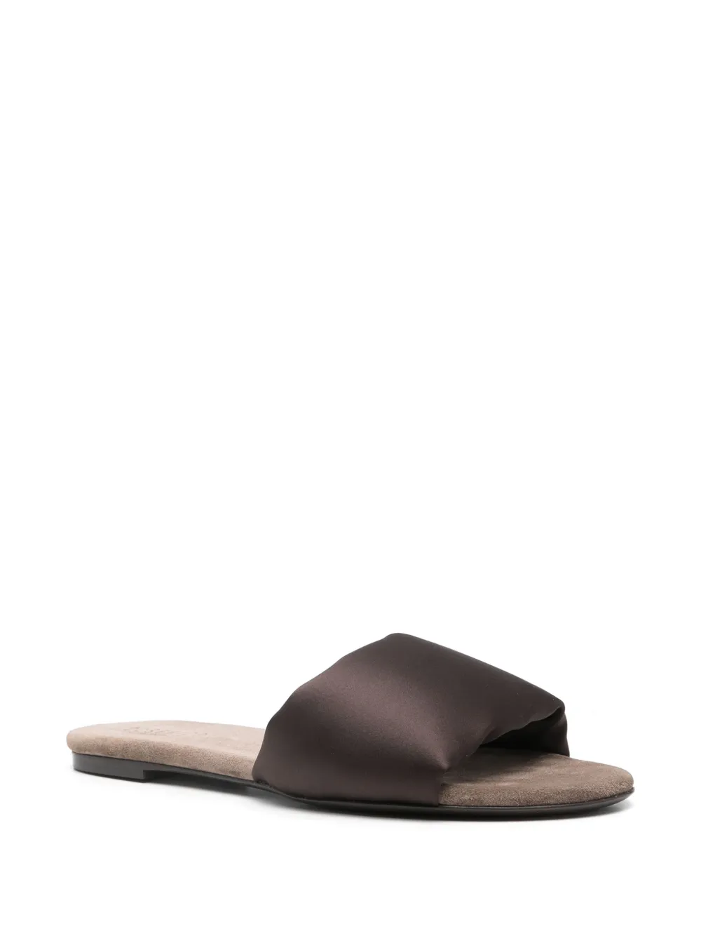 Peserico satin slippers Brown