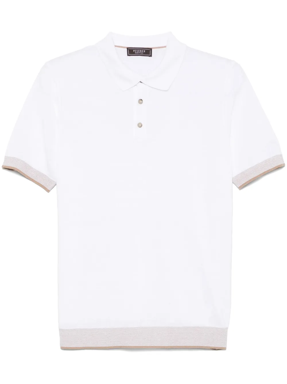 Peserico fine-knit polo shirt | White | Image 1