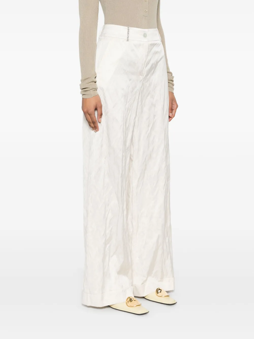 Peserico Satijnen broek Beige