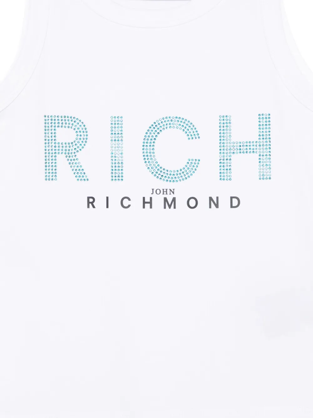 John Richmond Junior Tanktop met stras logo Wit