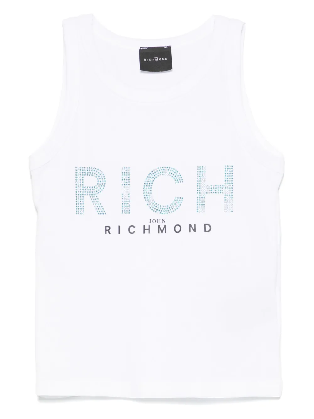 John Richmond Junior Tanktop met stras logo Wit