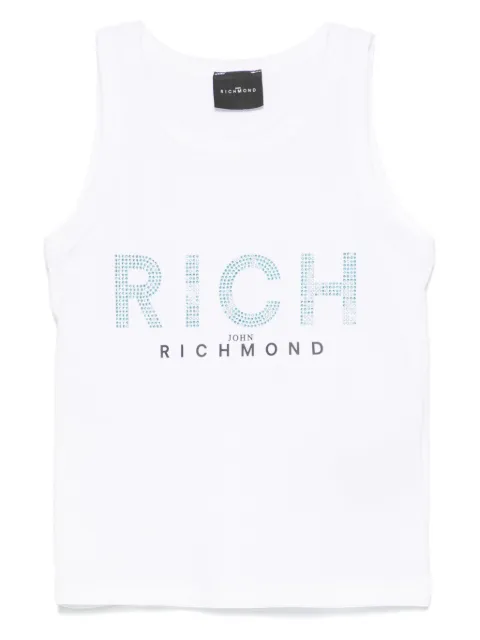 John Richmond Junior rhinestone-logo tank top