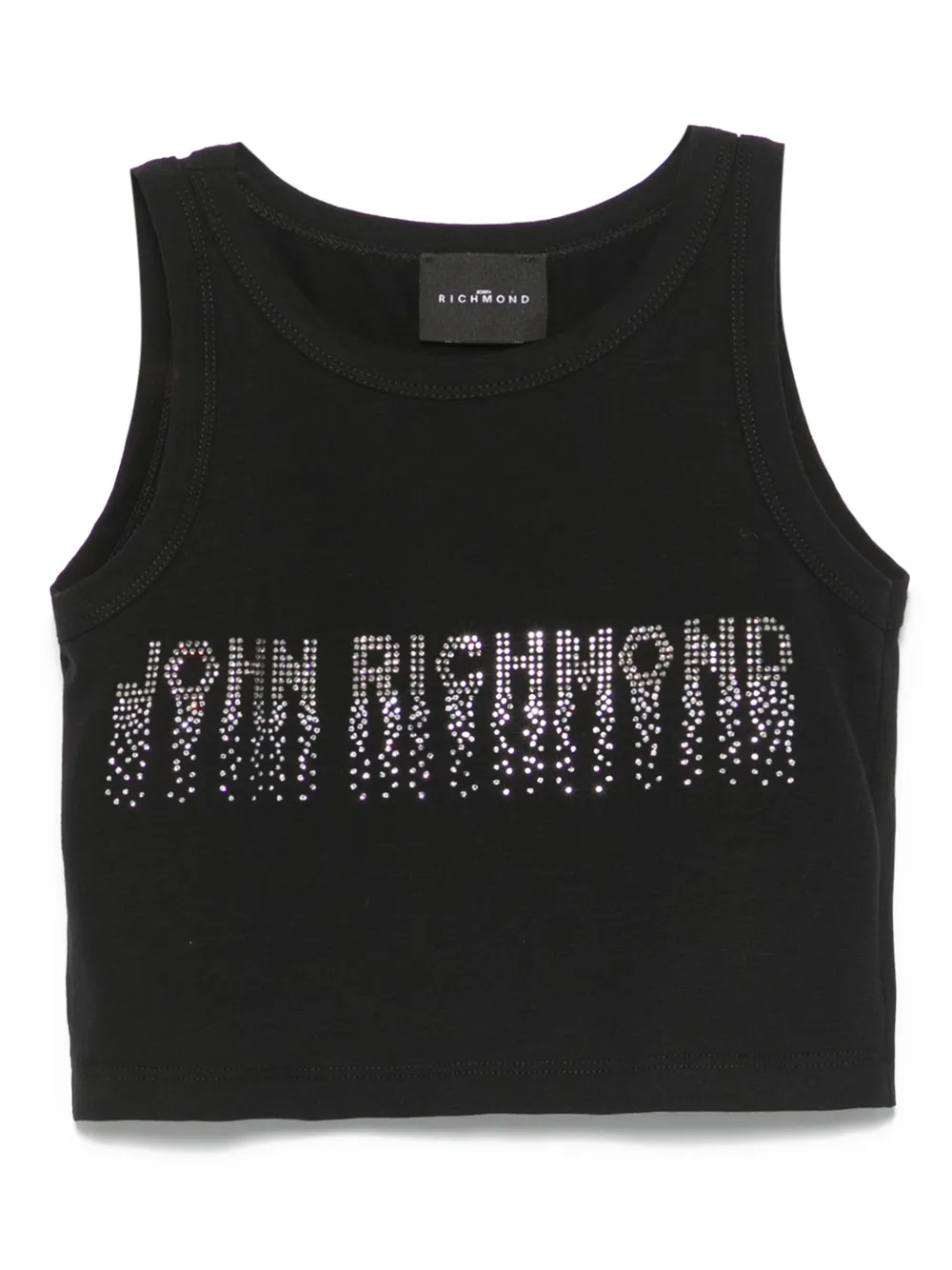 John Richmond Junior Tanktop met stras logo Zwart