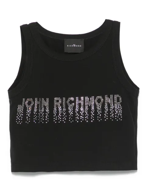 John Richmond Junior rhinestone-logo tank top