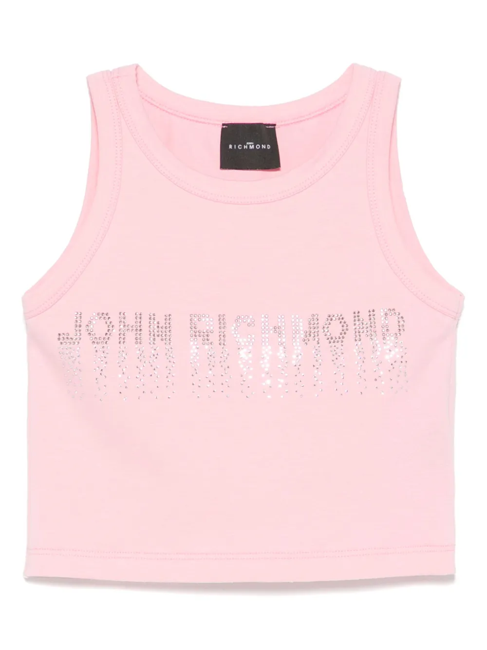 John Richmond Junior Tanktop met stras logo Roze
