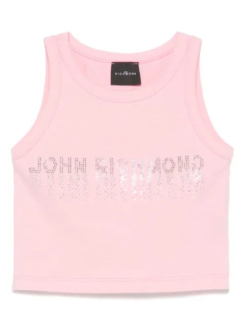 John Richmond Junior rhinestone-logo tank top