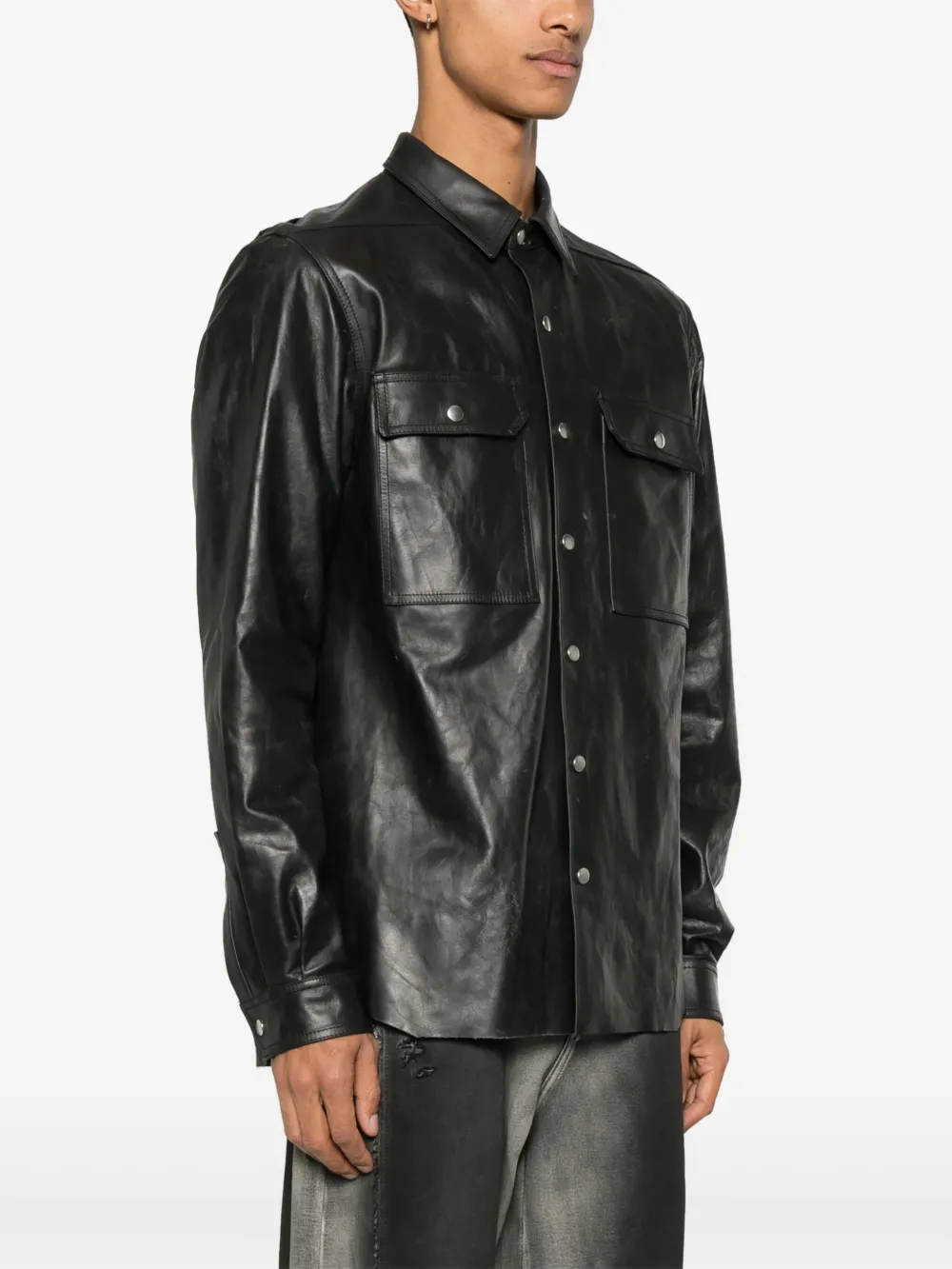 Rick Owens Leren jack Zwart
