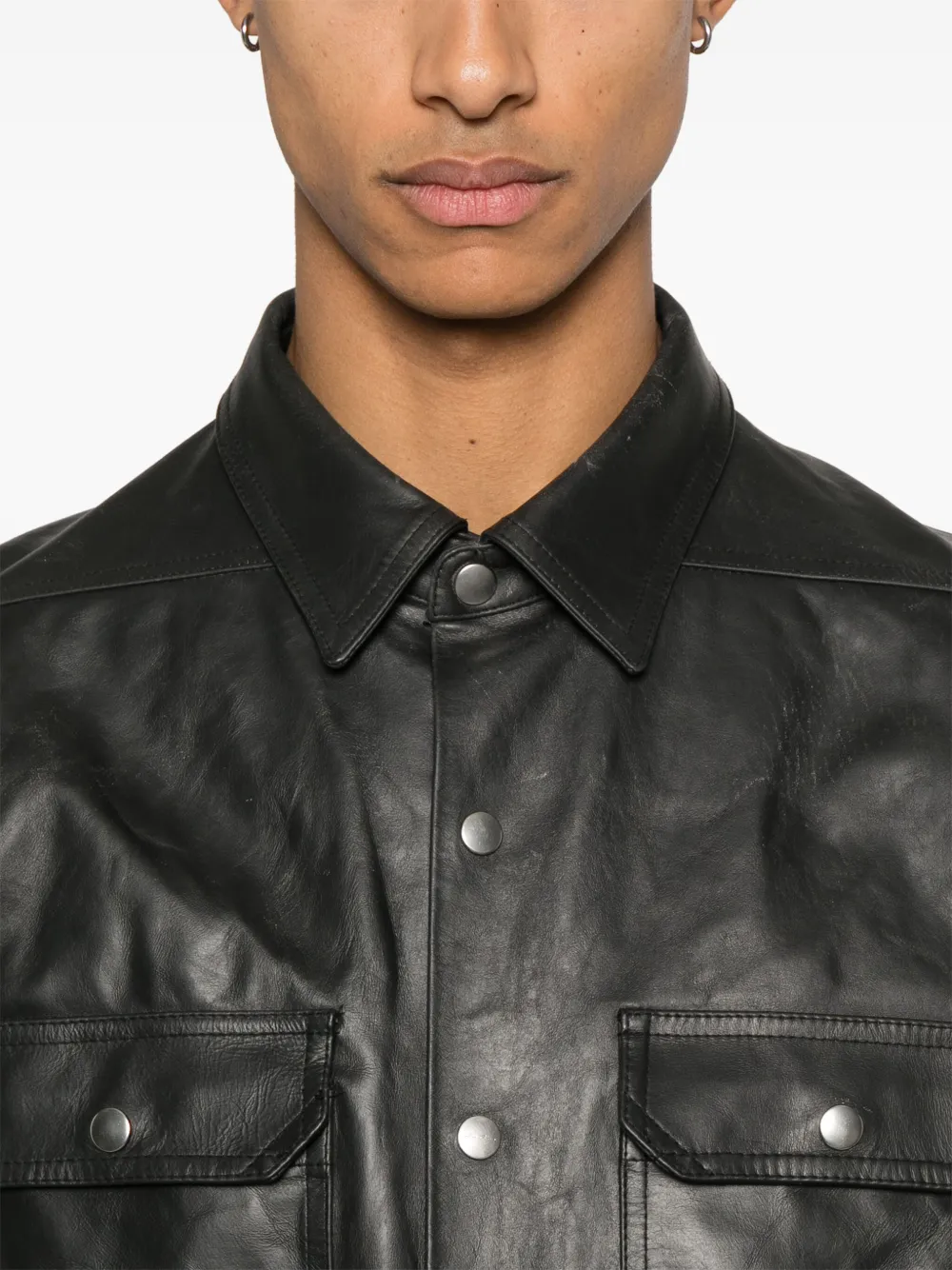 Rick Owens Leren jack Zwart