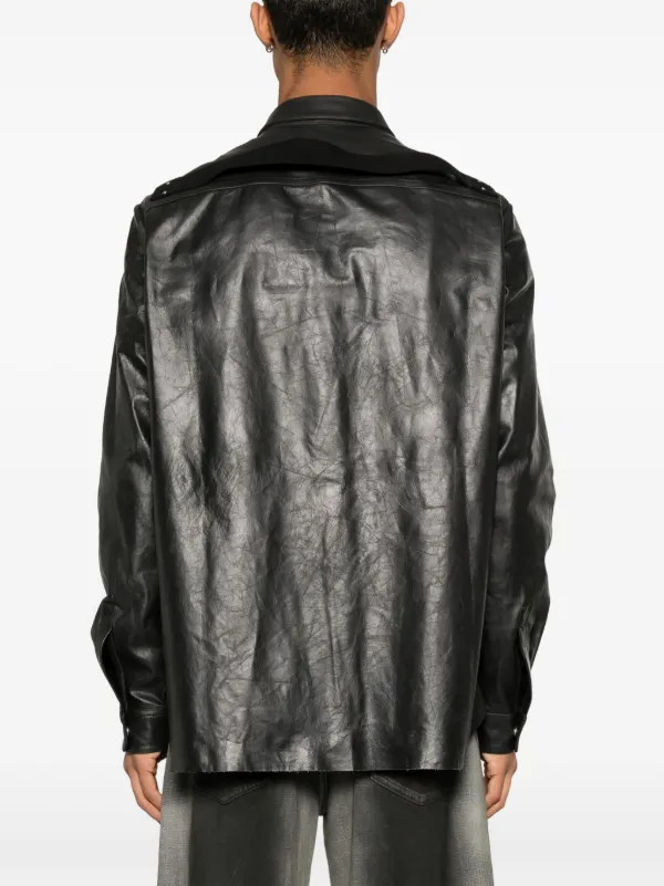 【送料&関税込】Rick Owens Leather Jacket Rick Owens Leather Jacket | Black | FARFETCH