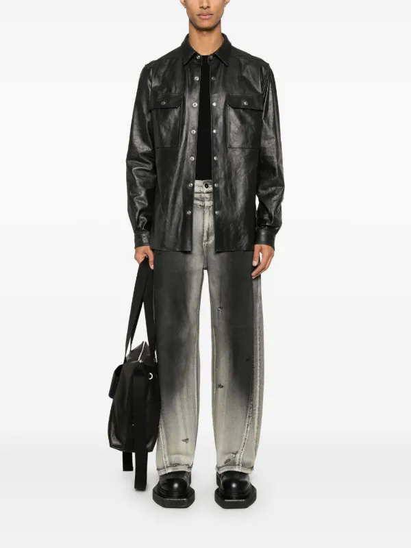 【送料&関税込】Rick Owens Leather Jacket Rick Owens Leather Jacket | Black | FARFETCH