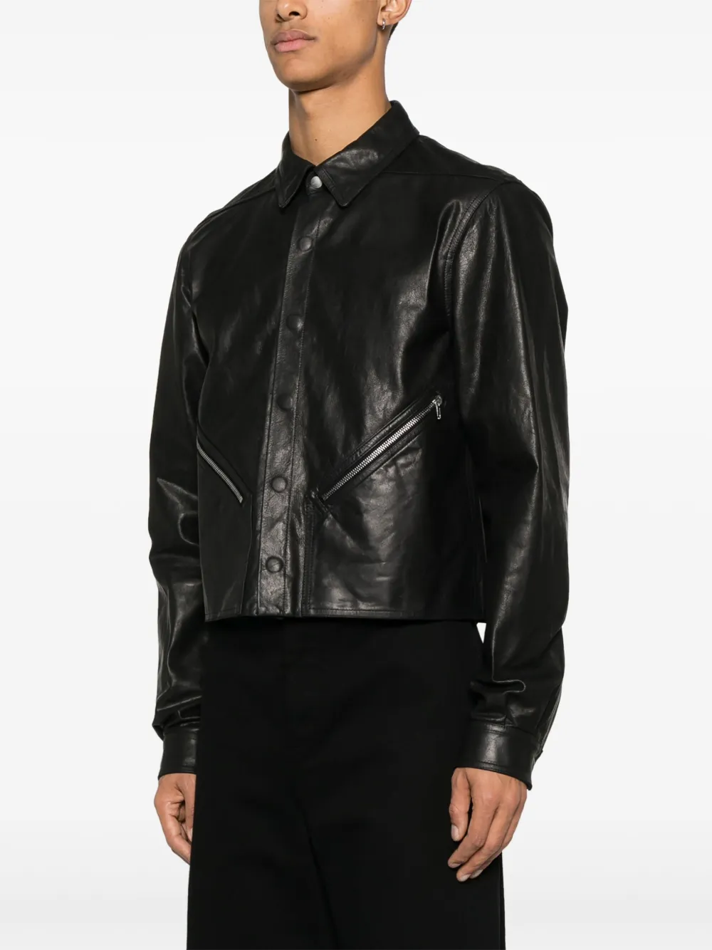 Rick Owens Leren jack Zwart