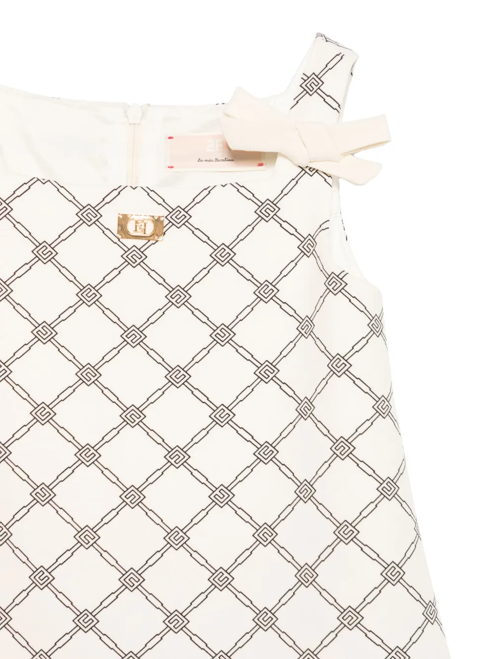 Shop Elisabetta Franchi La Mia Bambina Logo-print Playsuit In 中性色