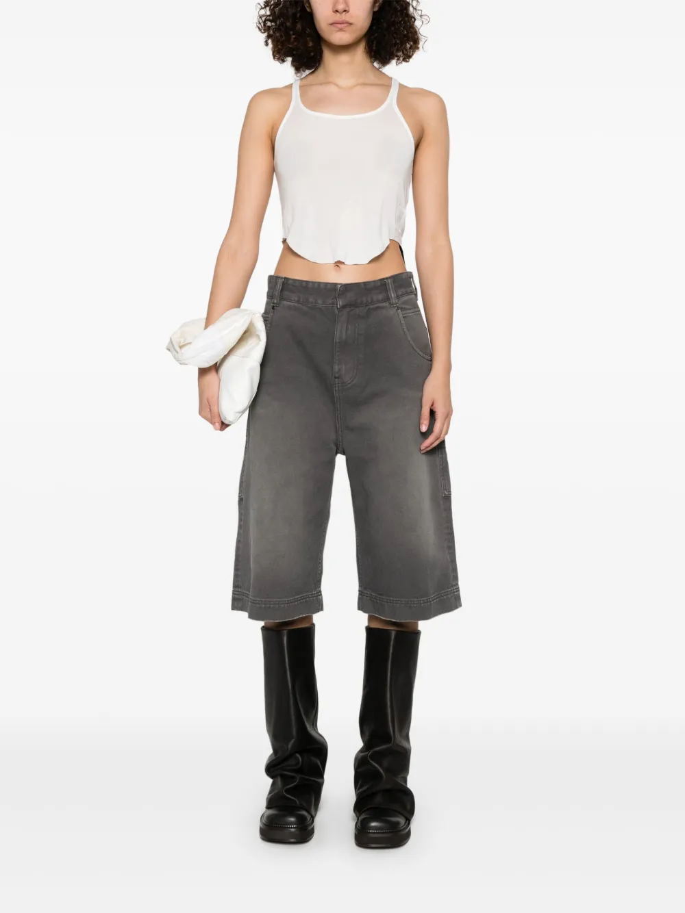 Rick Owens DRKSHDW cropped tank top - Wit