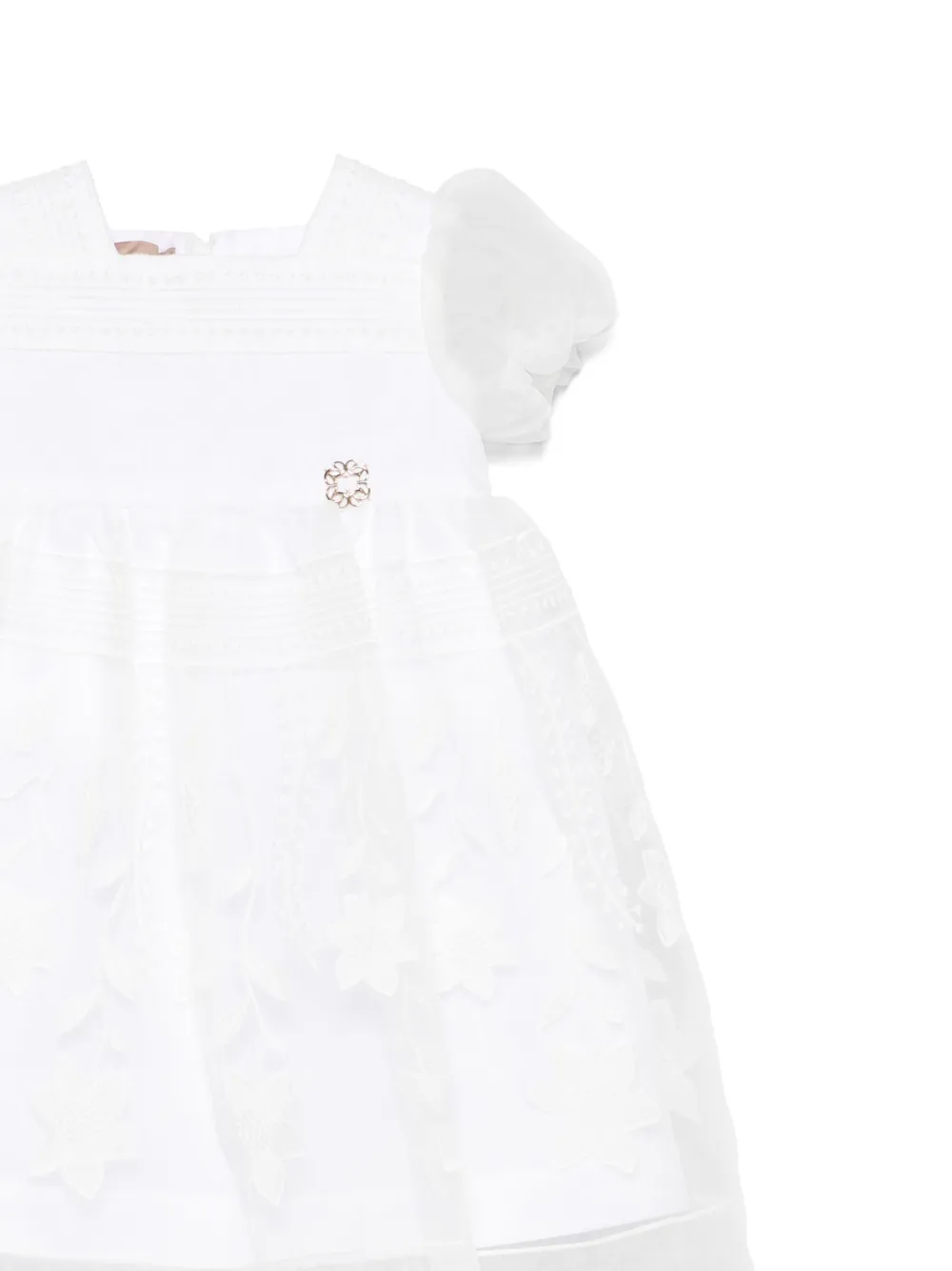 ELIE SAAB JUNIOR Jurk met geborduurde bloemen Wit