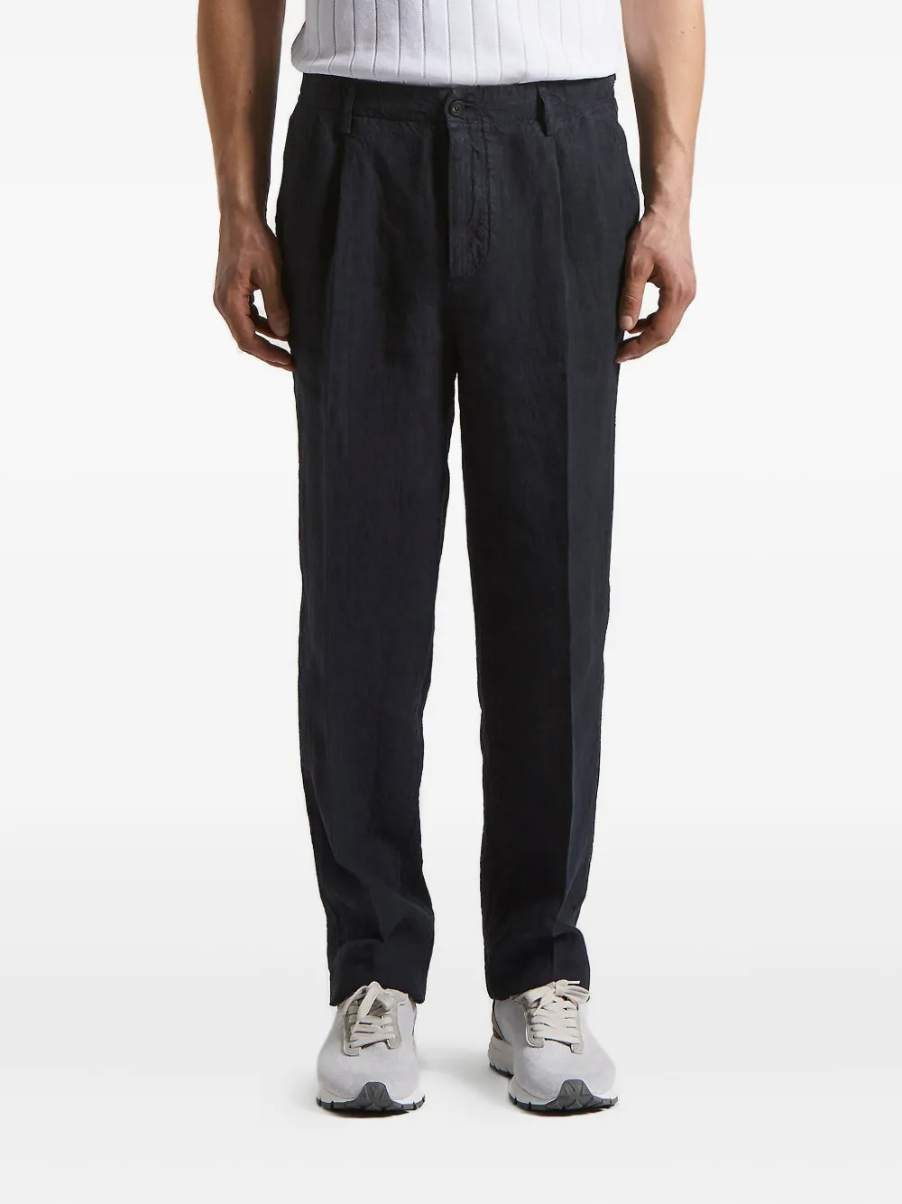Peserico pleated linen trousers | Blue | Image 1