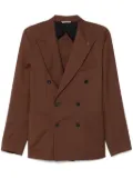 Peserico wool double-breasted blazer - Brown